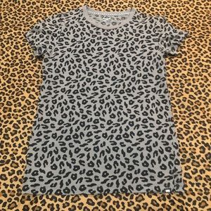 Vans Leopard Print Crew Neck Tee Black/ Gray Size Large